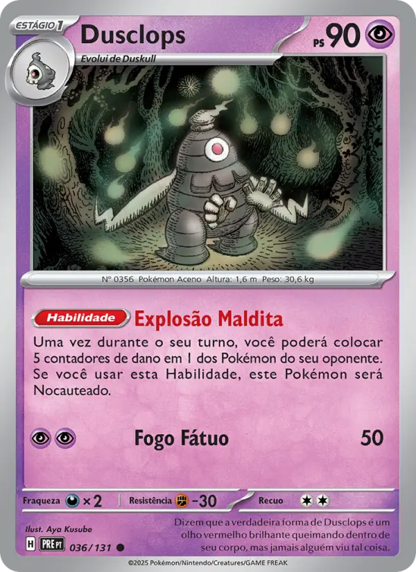 Carta Dusclops, nº 036 de Evoluções Prismáticas