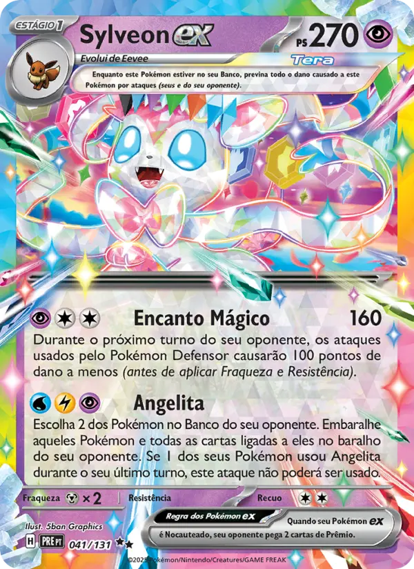 Carta Sylveon ex, nº 041 de Evoluções Prismáticas