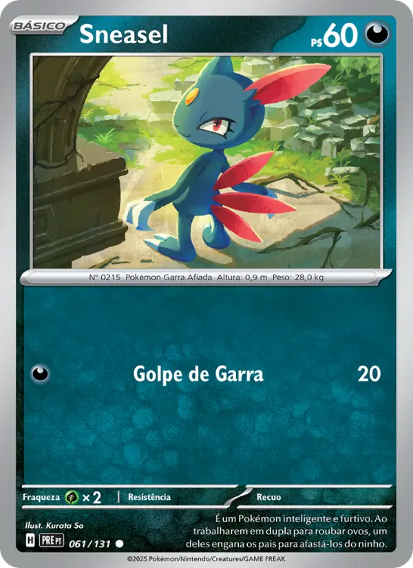 Carta Sneasel, nº 061 de Evoluções Prismáticas