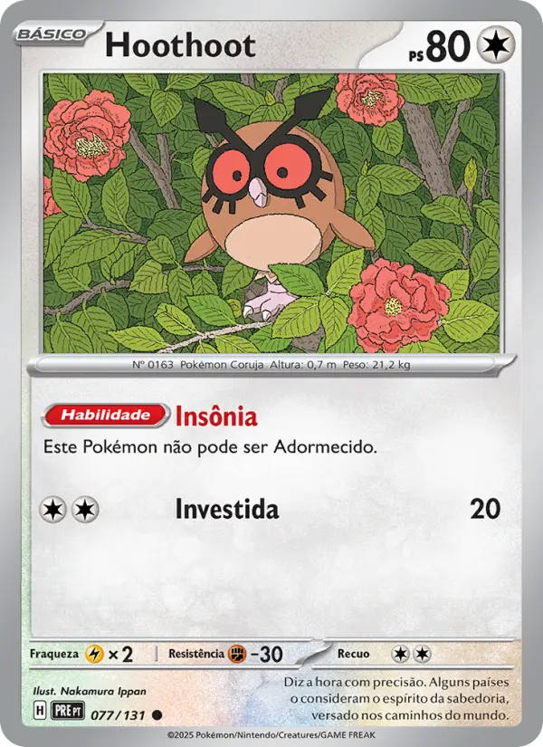 Carta Hoothoot, nº 077 de Evoluções Prismáticas