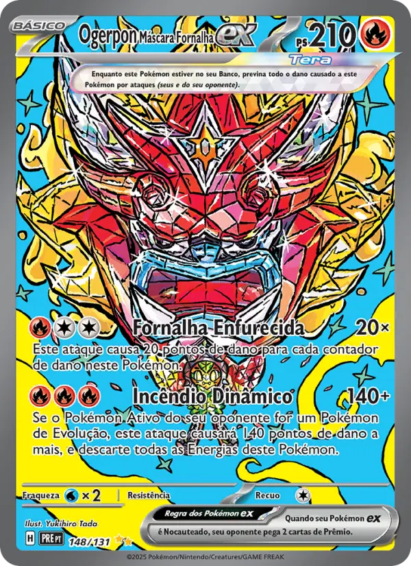 Carta Ogerpon Máscara Fornalha ex, nº 148 de Evoluções Prismáticas