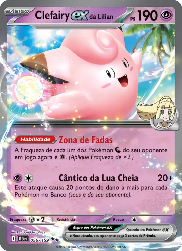 Carta Clefairy ex da Lílian, nº 056 de Escalete e Violeta 9 - Amigos de Jornada