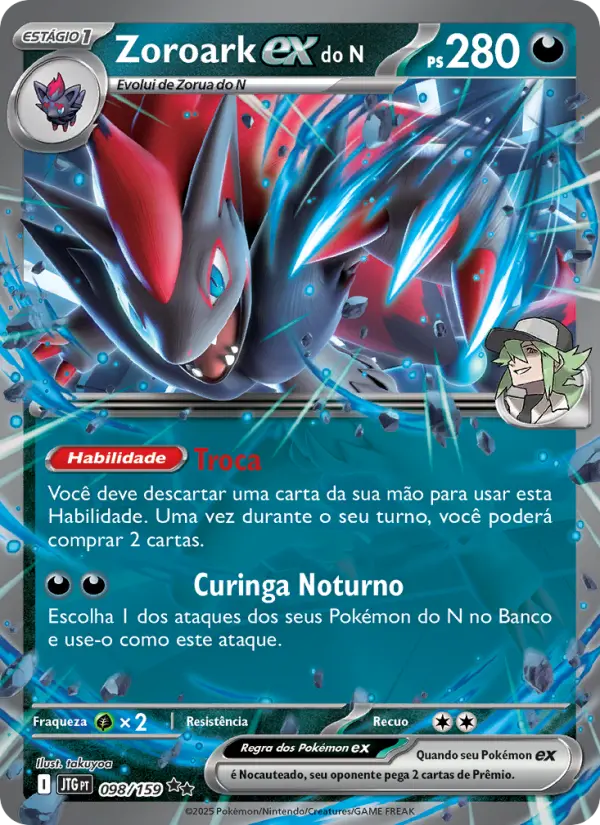Carta Zoroark ex do N, nº 098 de Escalete e Violeta 9 - Amigos de Jornada
