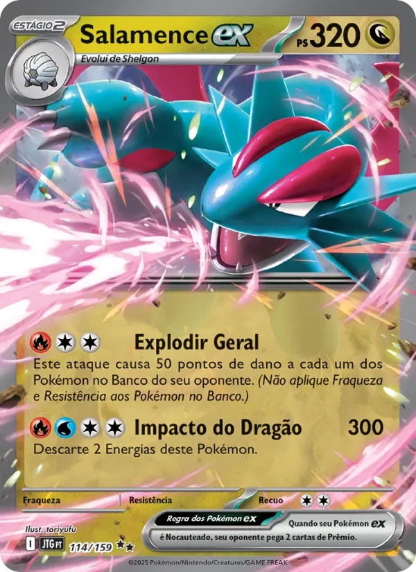 Carta Salamence ex, nº 114 de Escalete e Violeta 9 - Amigos de Jornada