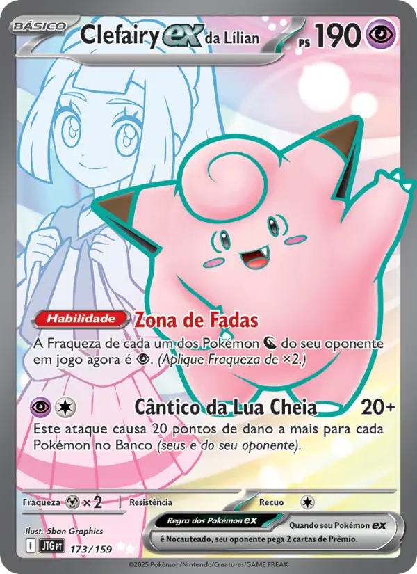 Carta Clefairy ex da Lílian, nº 173 de Escalete e Violeta 9 - Amigos de Jornada