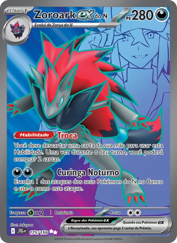 Carta Zoroark ex do N, nº 175 de Escalete e Violeta 9 - Amigos de Jornada