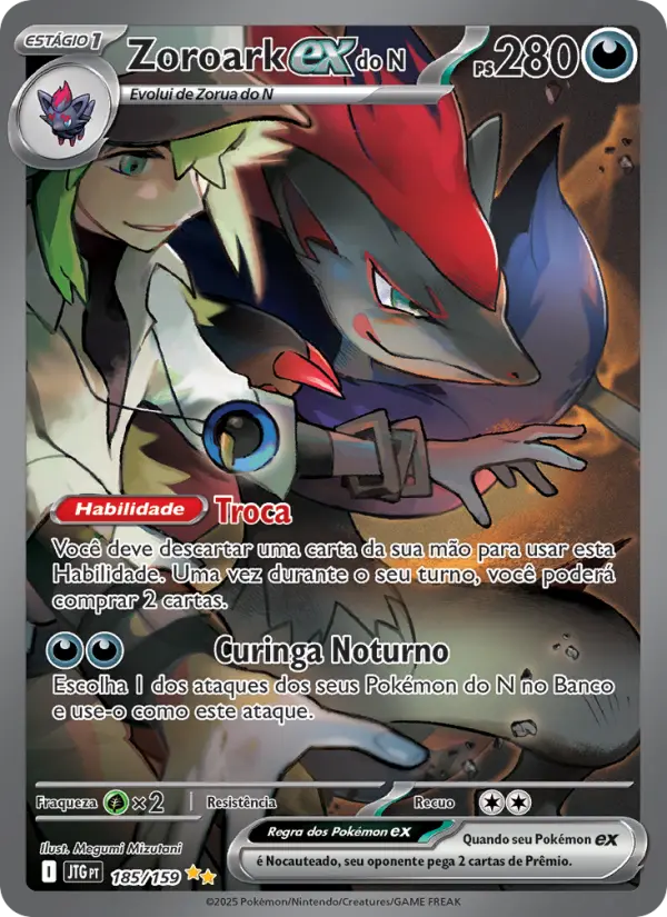 Carta Zoroark ex do N, nº 185 de Escalete e Violeta 9 - Amigos de Jornada