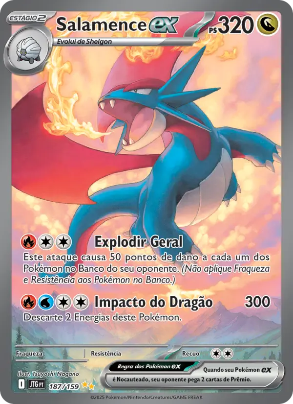 Carta Salamence ex, nº 187 de Escalete e Violeta 9 - Amigos de Jornada