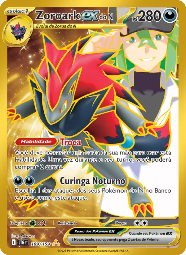 Carta Zoroark ex do N, nº 189 de Escalete e Violeta 9 - Amigos de Jornada