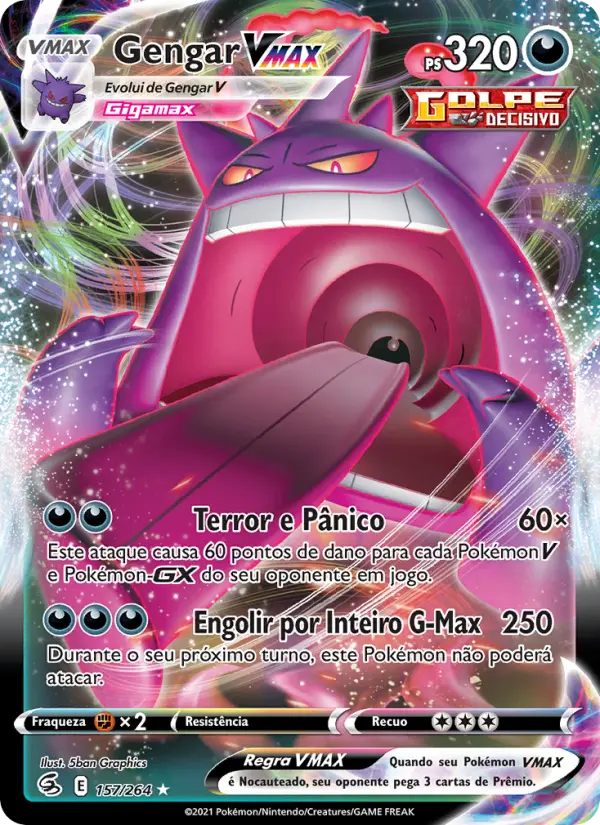 Carta Gengar VMAX, nº 157 de Golpe Fusão