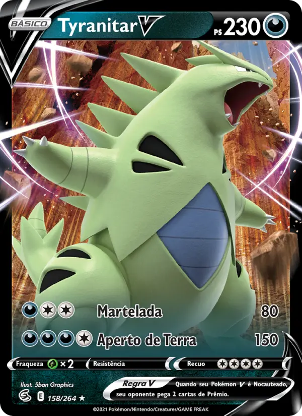 Carta Tyranitar V, nº 158 de Golpe Fusão