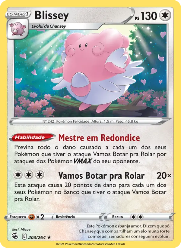 Carta Blissey, nº 203 de Golpe Fusão