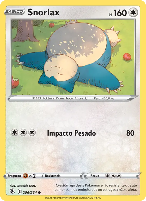 Carta Snorlax, nº 206 de Golpe Fusão