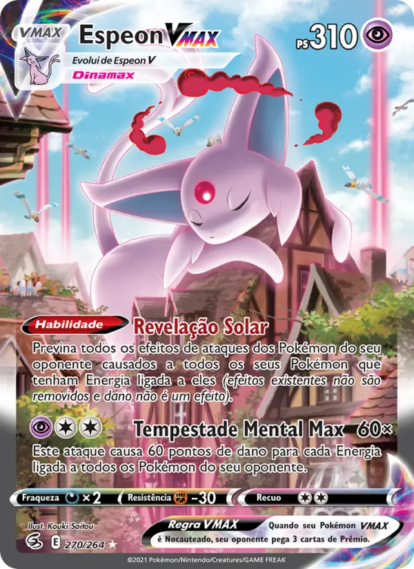 Carta Espeon VMAX, nº 270 de Golpe Fusão