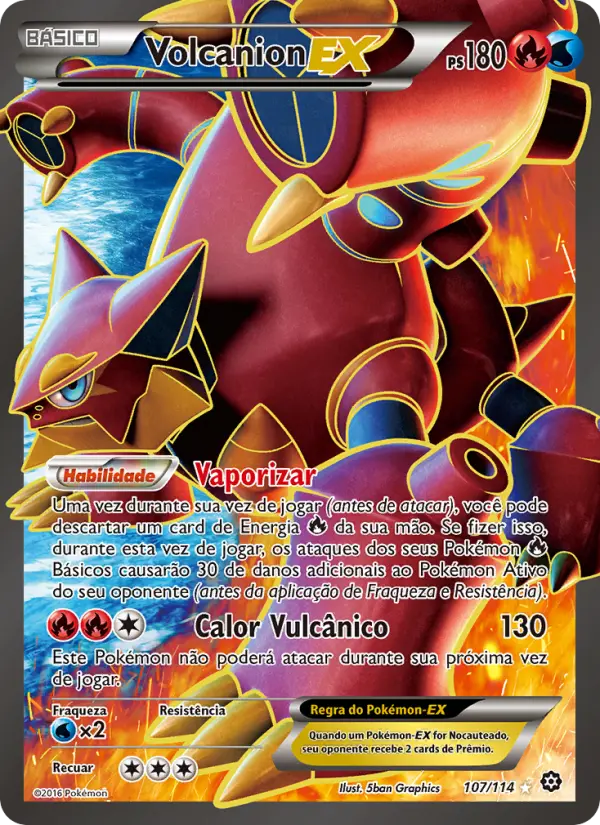 Carta Volcanion EX, nº 107 de Cerco de Vapor
