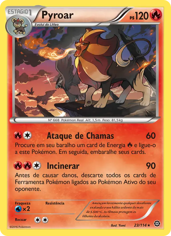 Carta Pyroar, nº 23 de Cerco de Vapor
