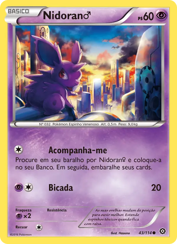 Carta Nidoran♂, nº 43 de Cerco de Vapor