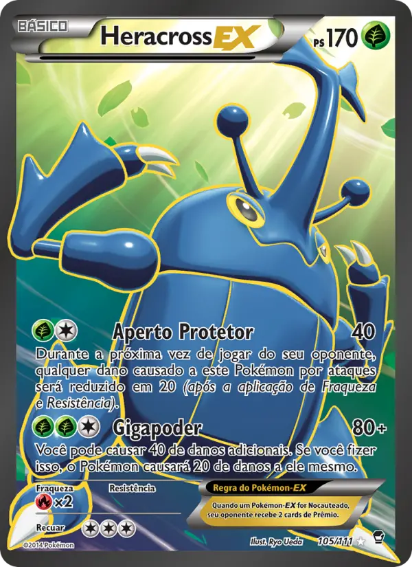 Carta Heracross EX, nº 105 de Punhos Furiosos