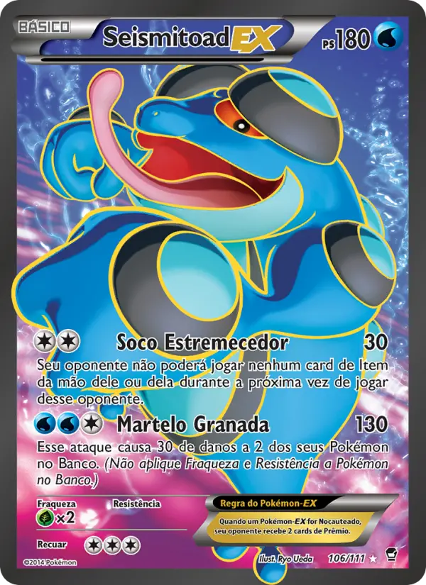 Carta Seismitoad EX, nº 106 de Punhos Furiosos