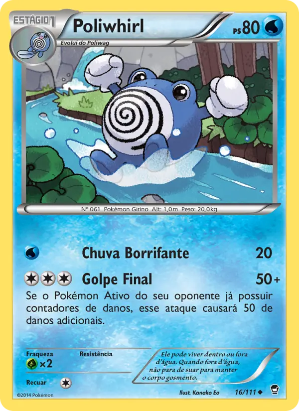 Carta Poliwhirl, nº 16 de Punhos Furiosos