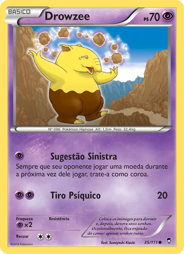 Carta Drowzee, nº 35 de Punhos Furiosos