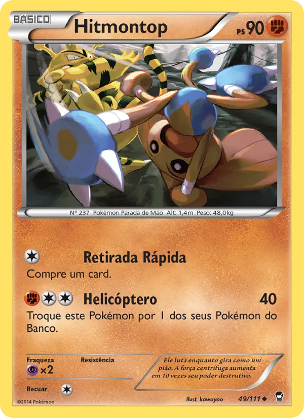 Carta Hitmontop, nº 49 de Punhos Furiosos